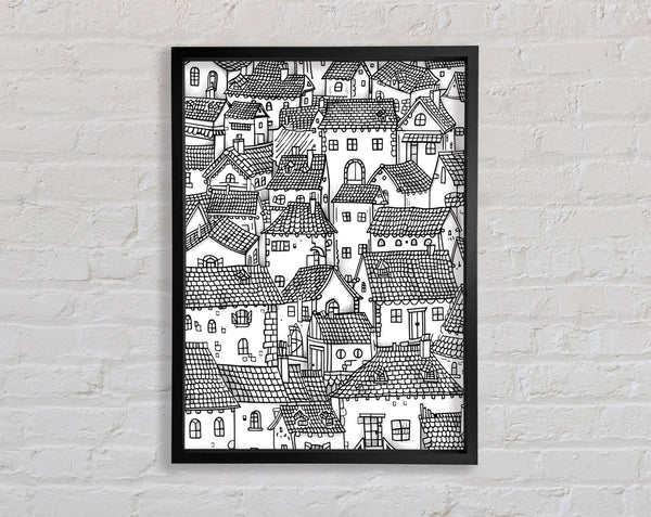 Houses Are Here Framed Print