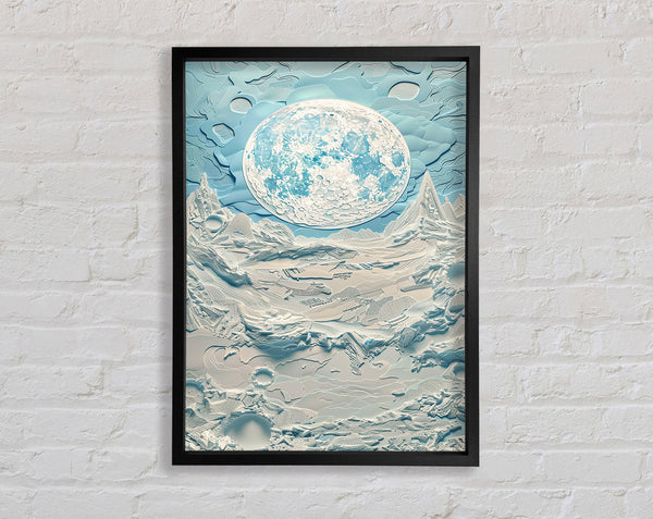 Icey Moon Glacier Framed Print