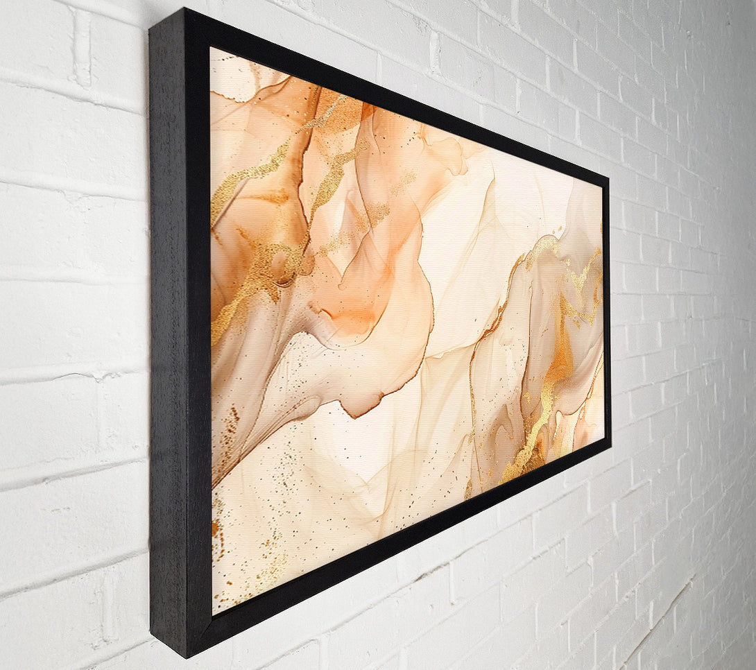  A Canvas Print of Ink And Glitter Beige Canvas Art