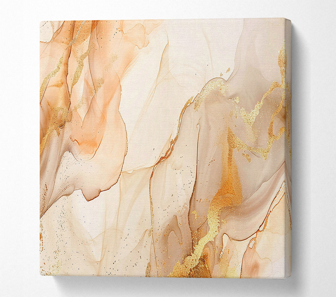  A Canvas Print of Ink And Glitter Beige Canvas Art