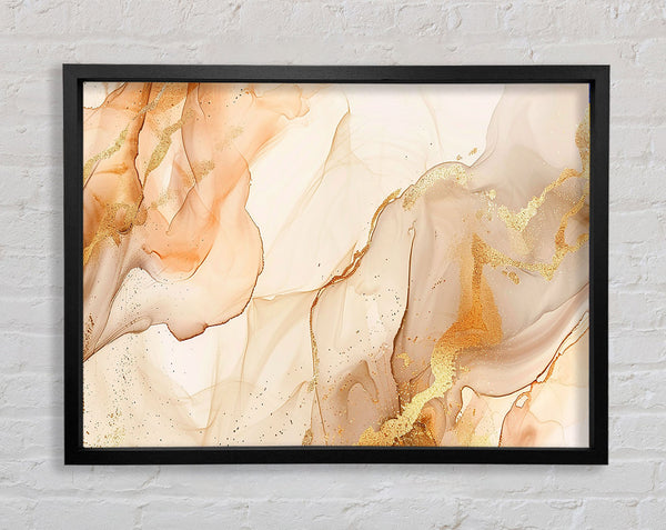 Ink And Glitter Beige Framed Print