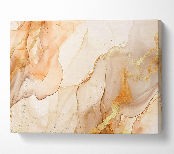  A Canvas Print of Ink And Glitter Beige Canvas Art