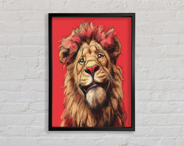 Inky Drawing Lion Framed Print