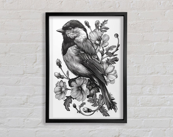 Intricate Black And White Bird