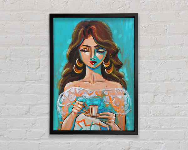 Italian Coffee Drinker Framed Print