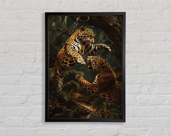 Jaguars Fighting Framed Print