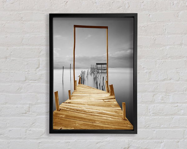 Jetty Collapse Framed Print