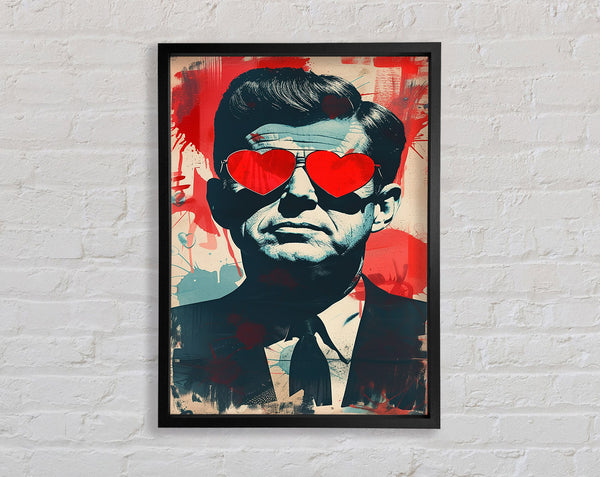 Jfk Heart Glasses Framed Print