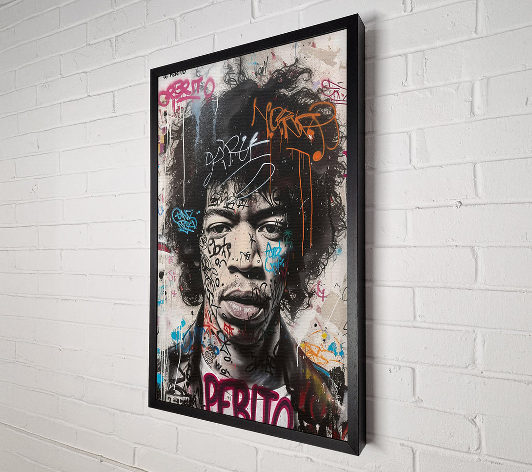  A Canvas Print of Jimi Graffiti Canvas Wall Art