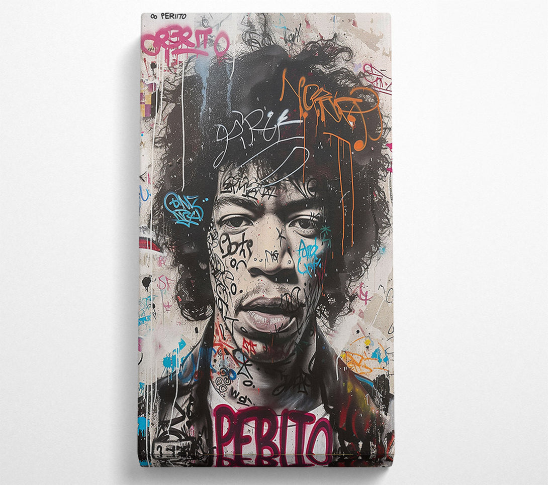  A Canvas Print of Jimi Graffiti Canvas Wall Art