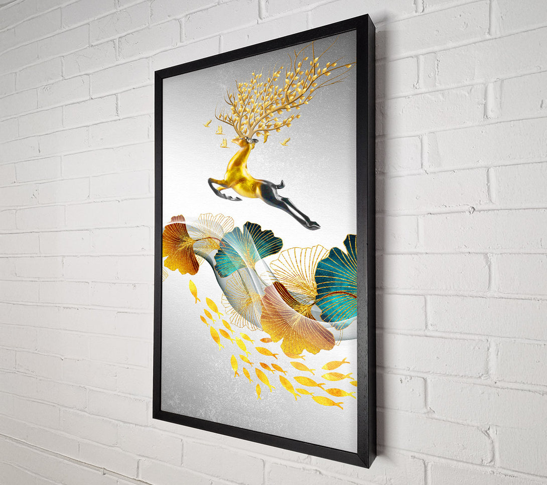  A Canvas Print of Jumping Deer Canvas Art