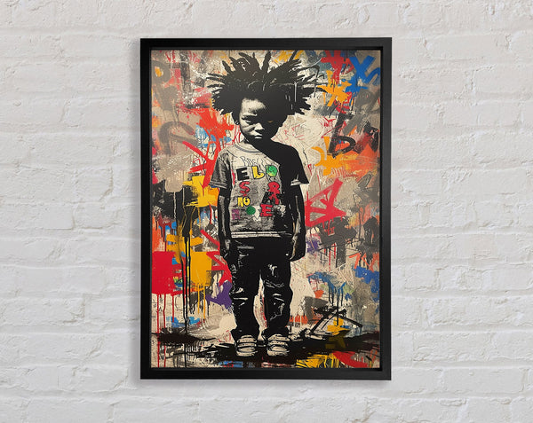 Kid Stare Graffiti Framed Print
