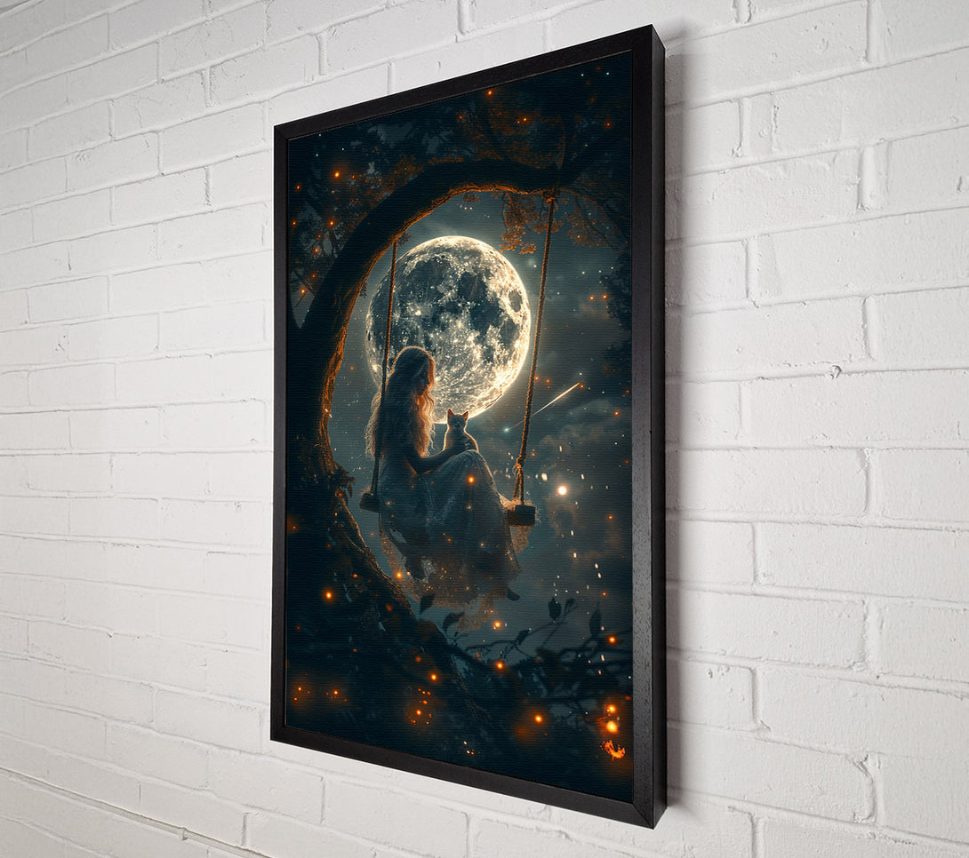  A Canvas Print of Kitten On A Swing Canvas Art