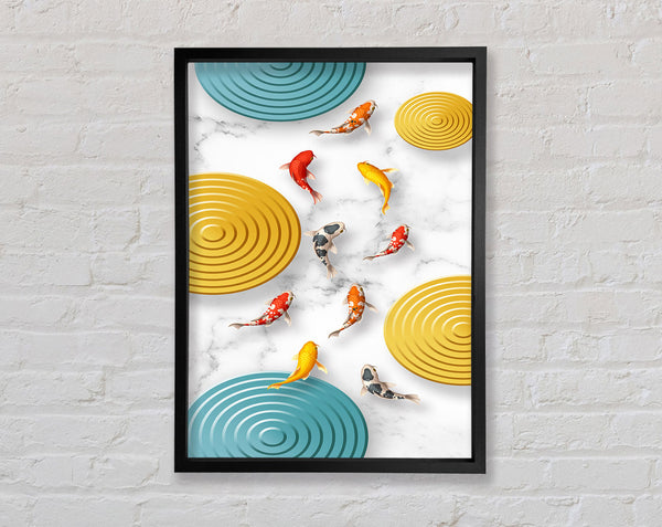 Koi Circles Framed Print
