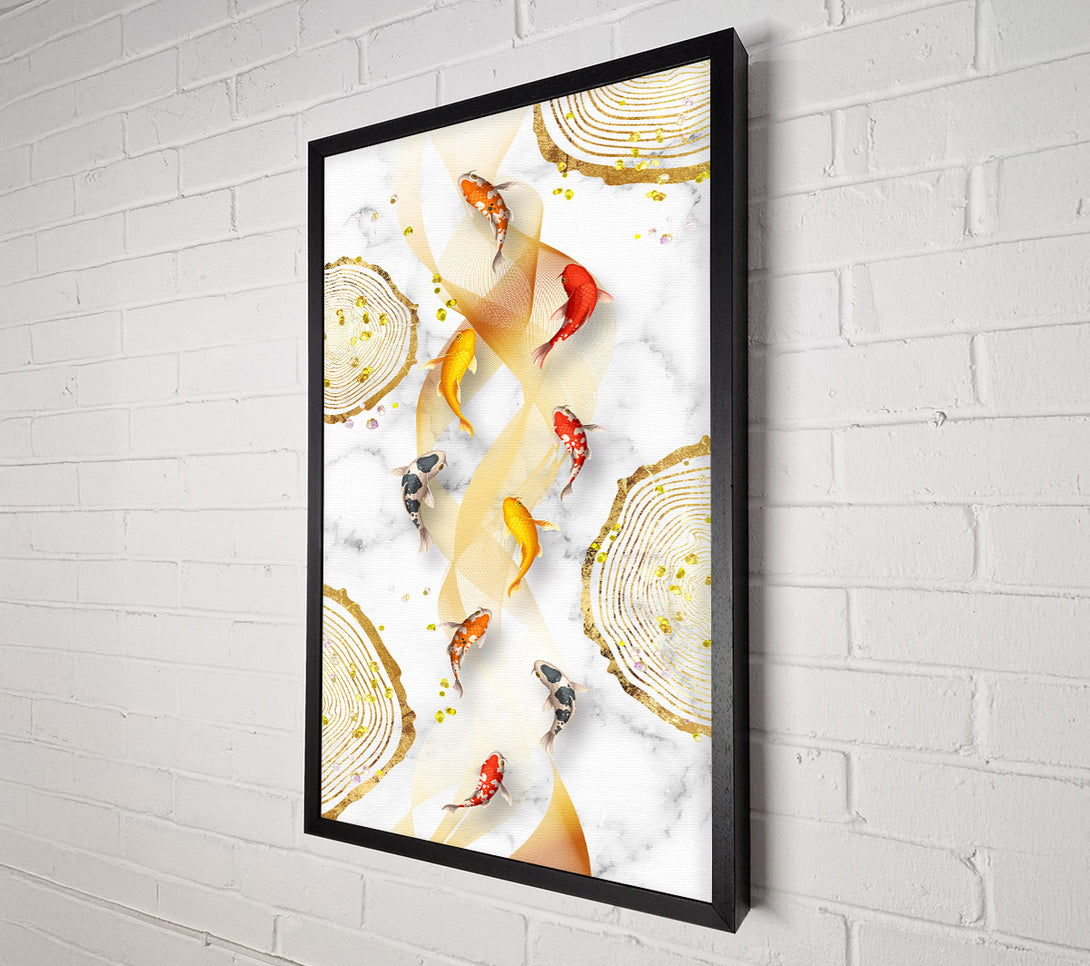  A Canvas Print of Koi Fish Abstract Swimming Canvas Art