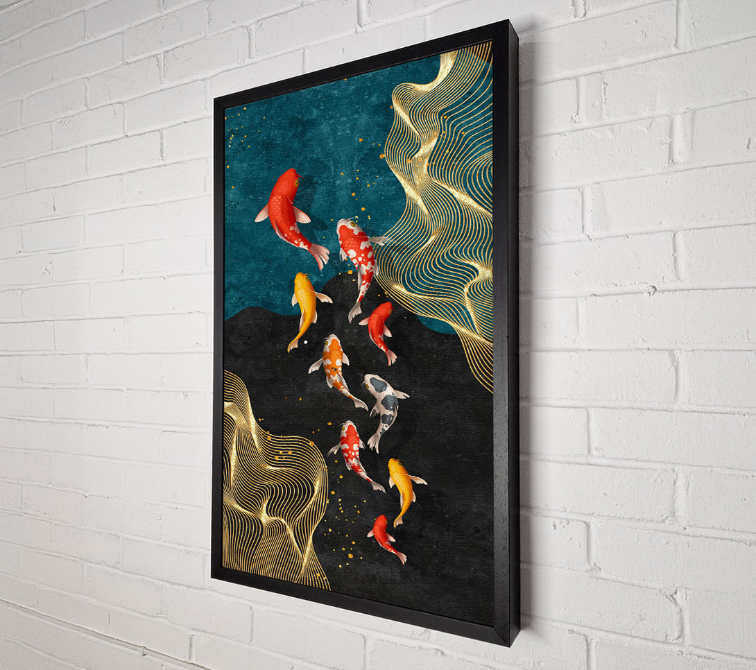  A Canvas Print of Koi Fish Flow Canvas Wall Art