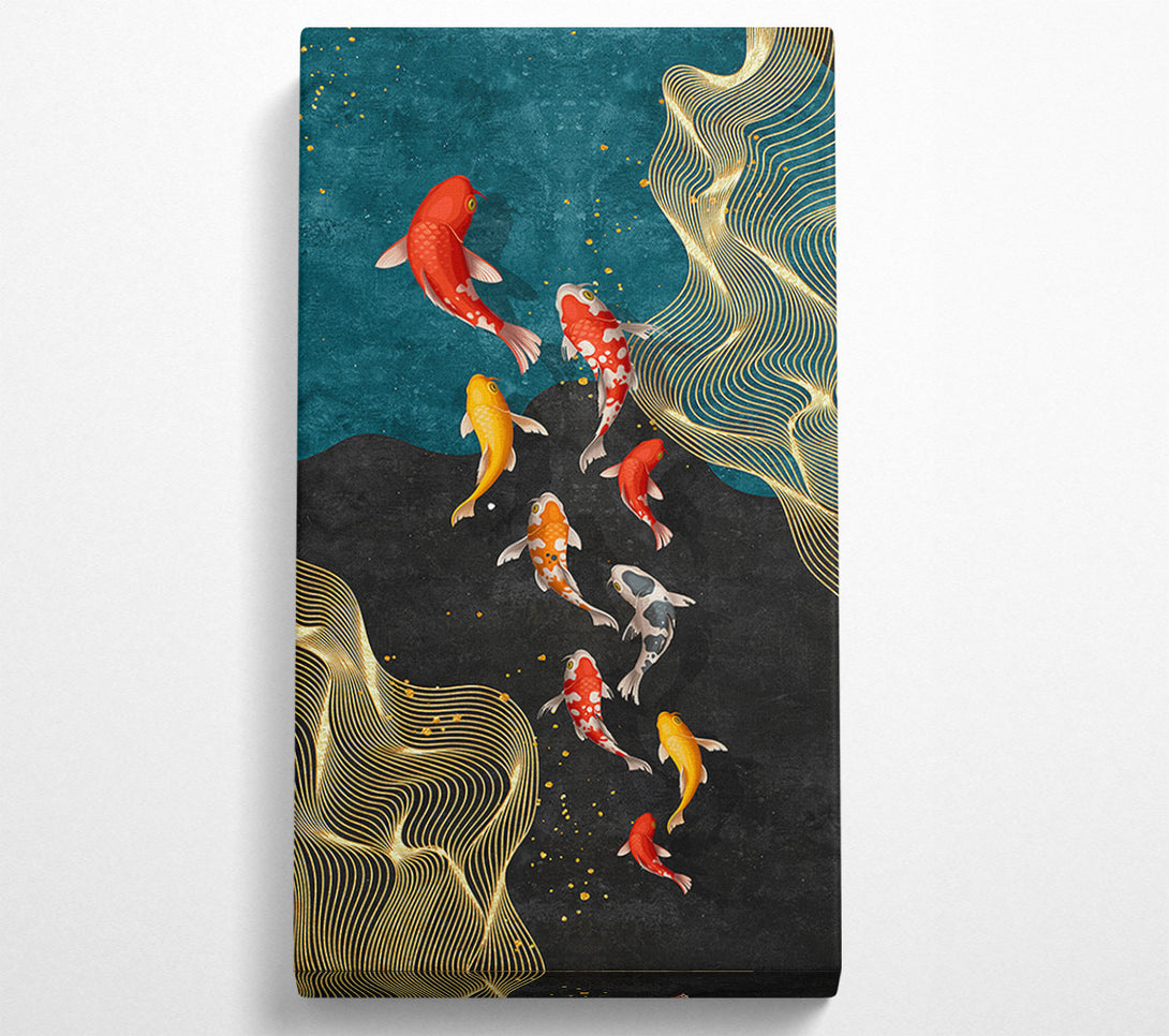  A Canvas Print of Koi Fish Flow Canvas Wall Art