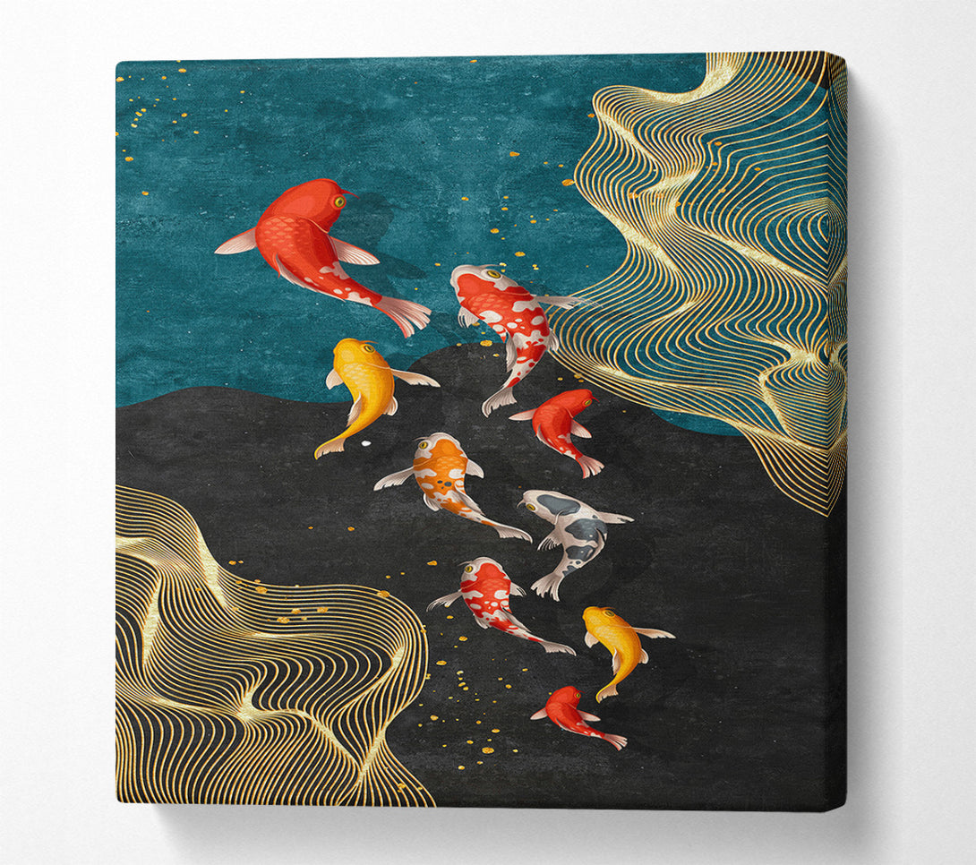  A Canvas Print of Koi Fish Flow Canvas Wall Art