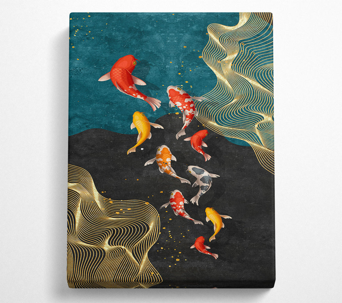  A Canvas Print of Koi Fish Flow Canvas Wall Art