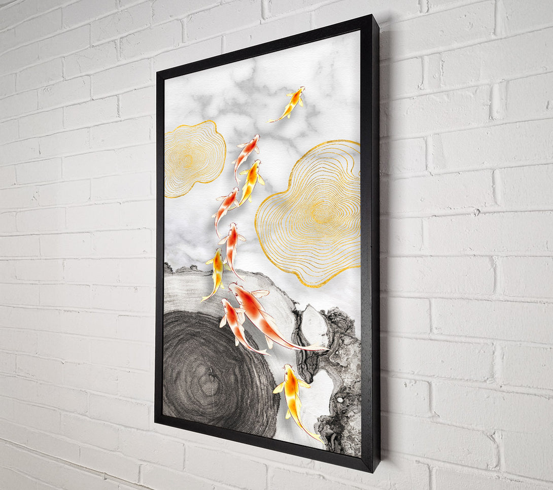  A Canvas Print of Koi Fish  Abstract Shapes Canvas Print