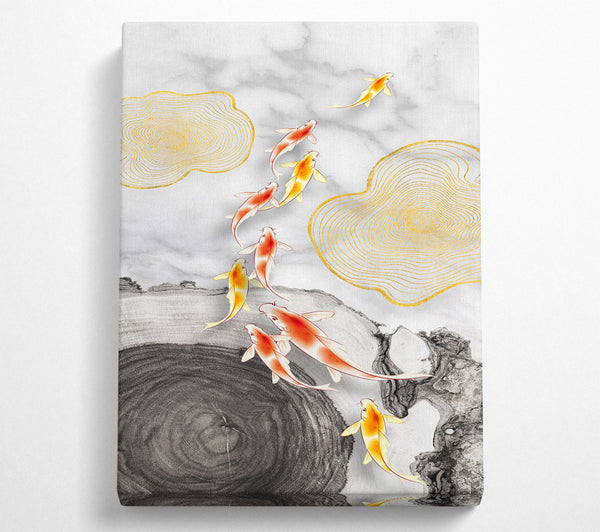  A Canvas Print of Koi Fish  Abstract Shapes Canvas Print