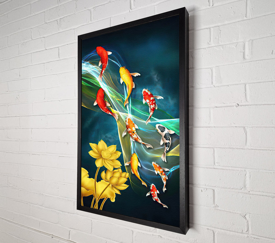  A Canvas Print of Koi Stream Pond Canvas Art
