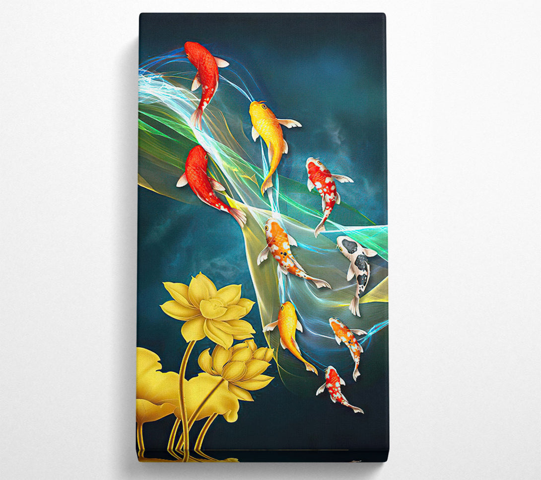  A Canvas Print of Koi Stream Pond Canvas Art