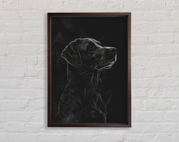 Labrador Walnut Framed Print