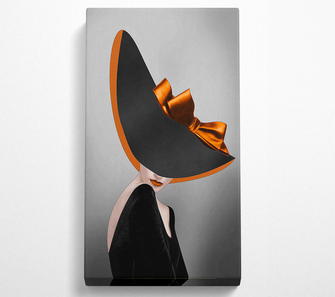  A Canvas Print of Lady In Black Wearing A Hat Canvas Wall Art
