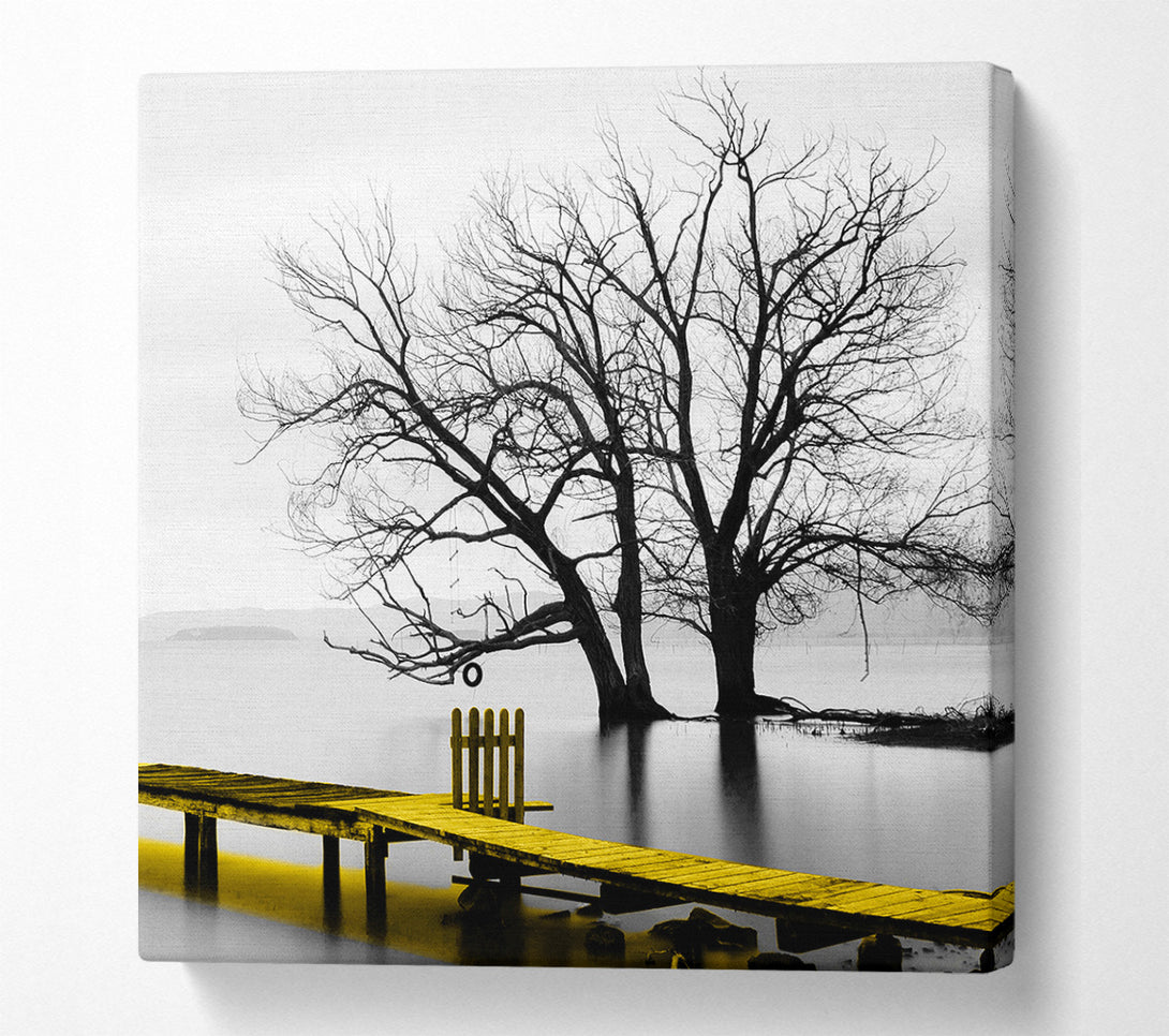  A Canvas Print of Lake Boardwalk Tree Canvas Art