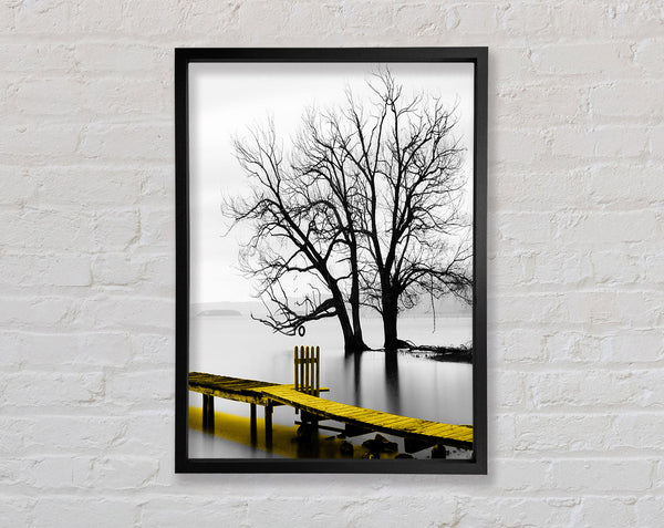 Lake Boardwalk Tree Framed Print