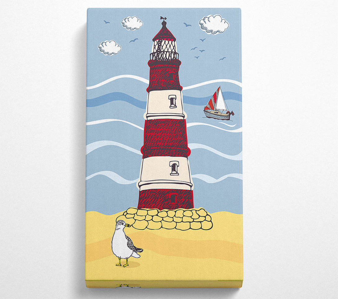  A Canvas Print of Light House Bird Watch Canvas Art