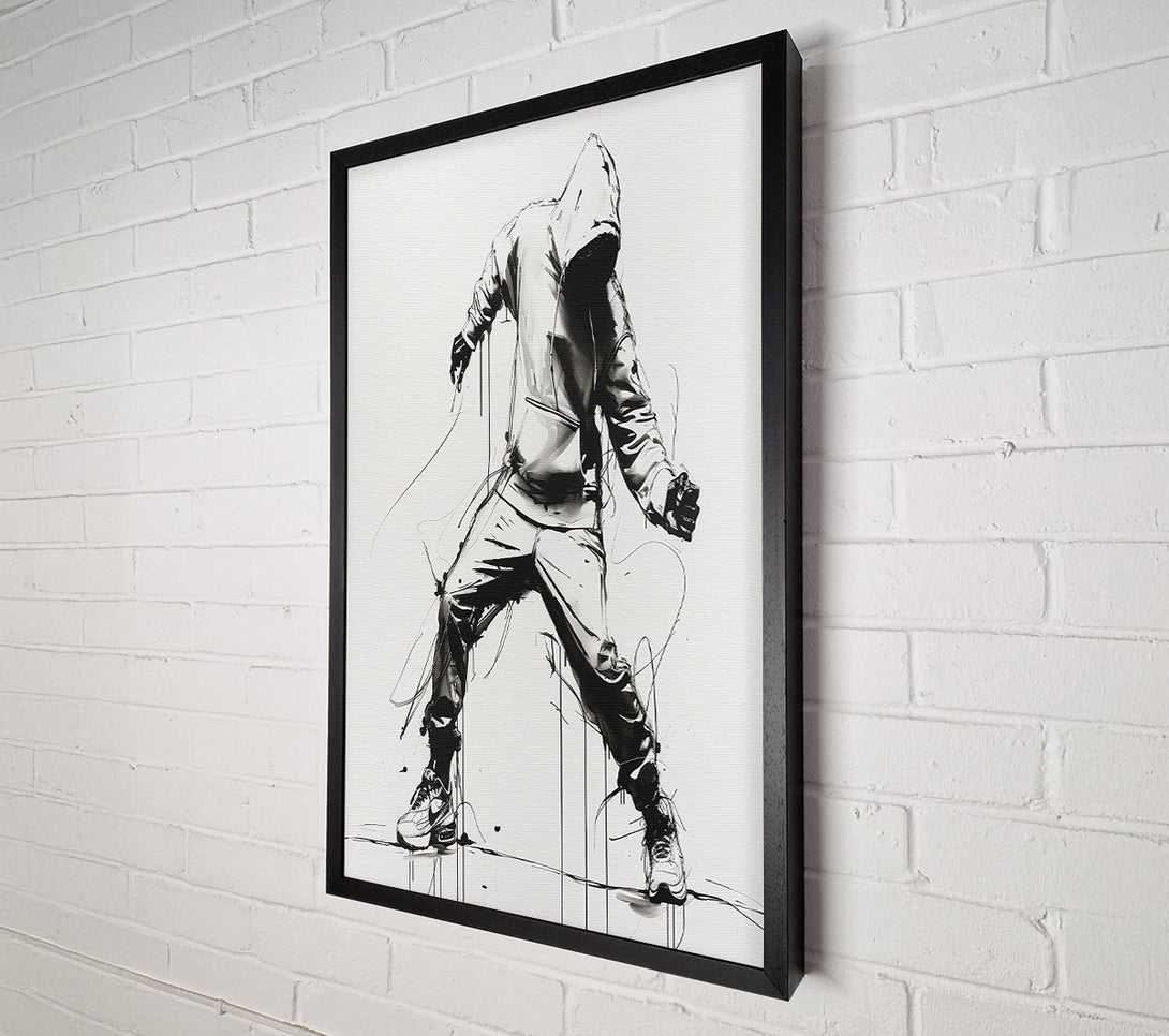  A Canvas Print of Line Drawing Banksy Canvas Wall Art