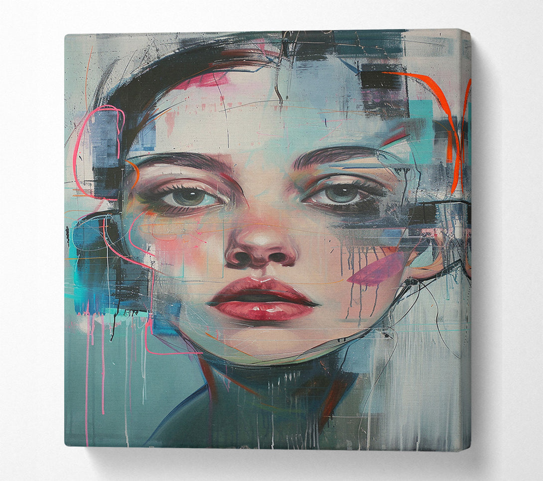  A Canvas Print of Line Inks Graffiti Girl Canvas Print