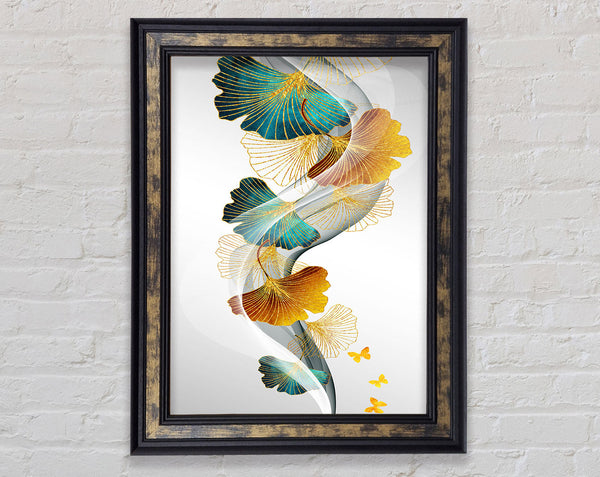 Line Leaves Framed Print