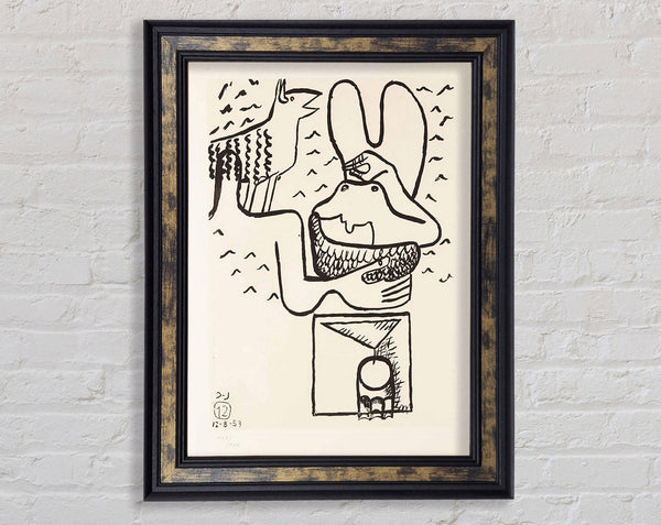 Line Mid Century Framed Print