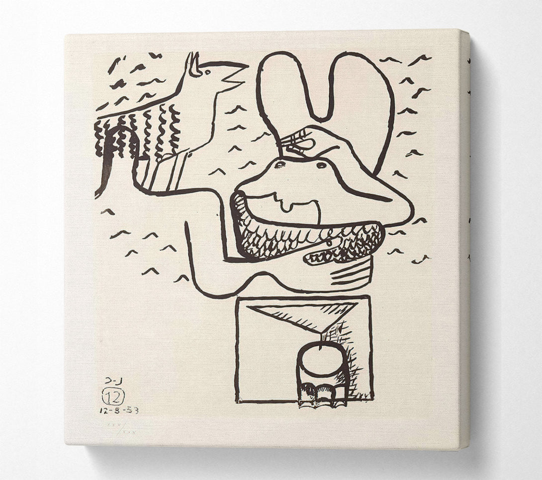  A Canvas Print of Line Mid Century Canvas Print