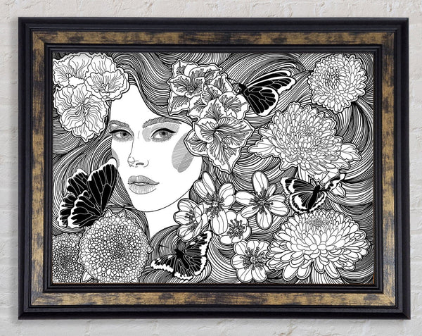 Line Woman Framed Print
