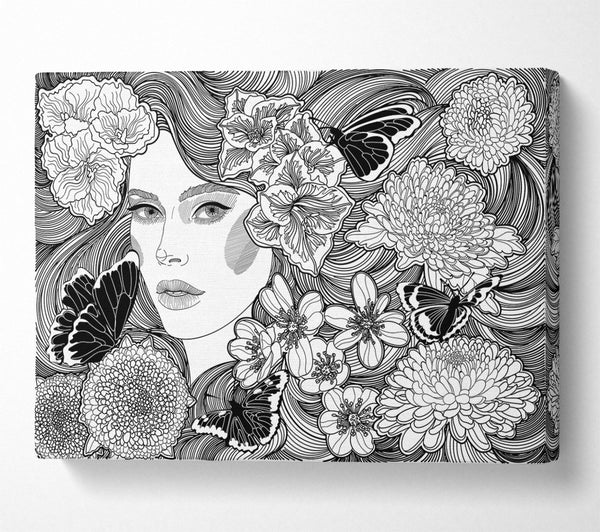  A Canvas Print of Line Woman Canvas Wall Art