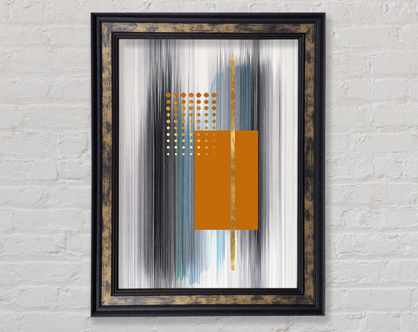 Lines Abstract With Orange Framed Print