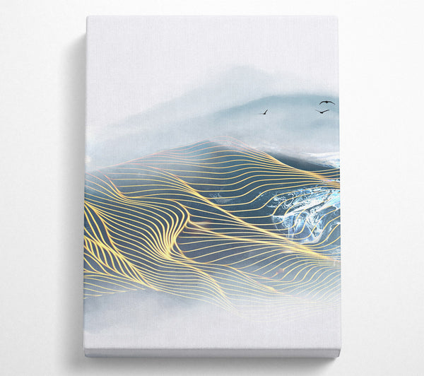  A Canvas Print of Lines Of Gold Mountin Canvas Art