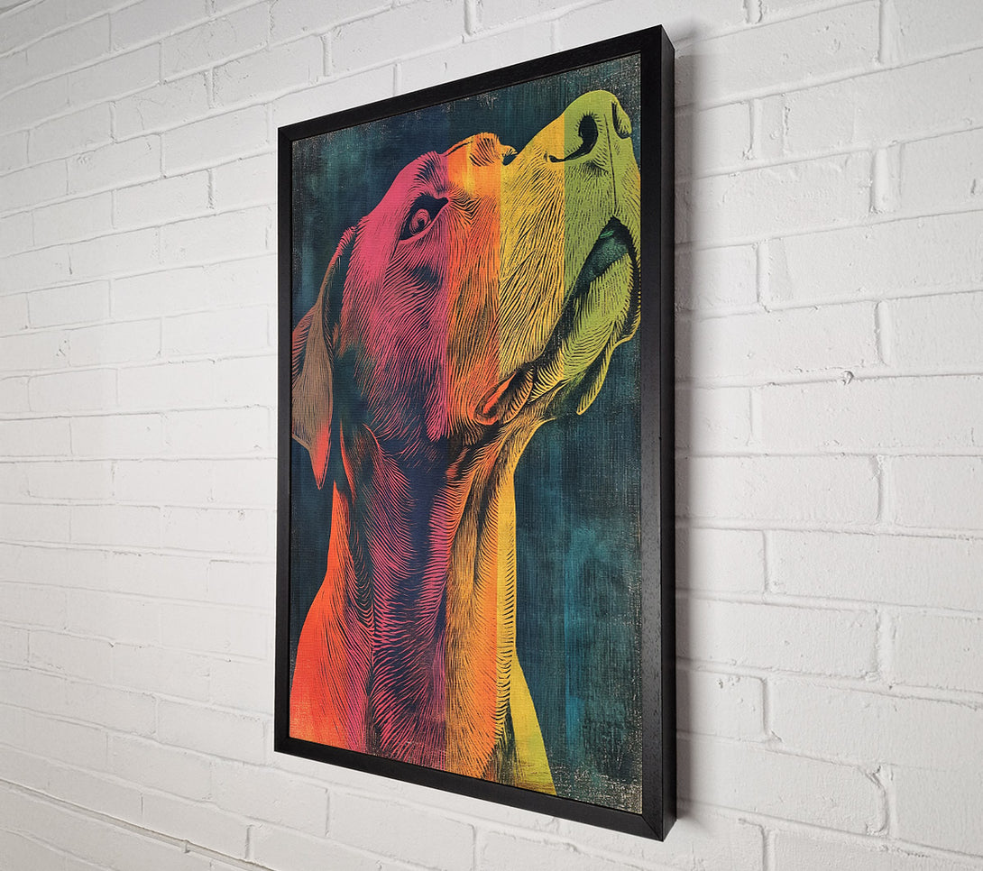  A Canvas Print of Lino Cut Line Dog Canvas Art