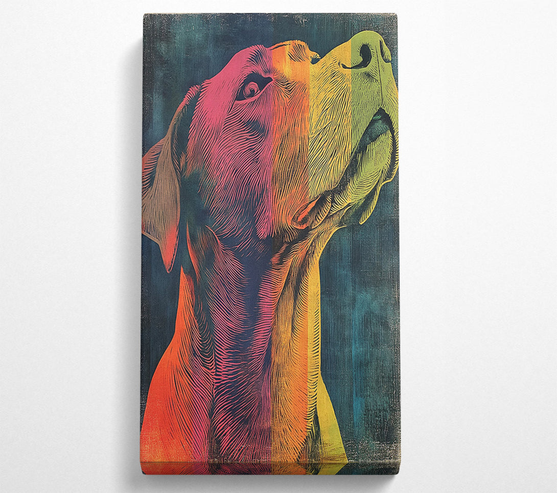  A Canvas Print of Lino Cut Line Dog Canvas Art