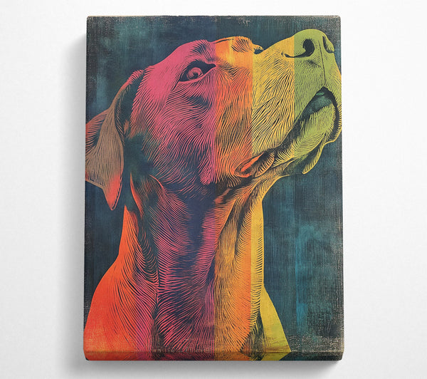  A Canvas Print of Lino Cut Line Dog Canvas Art