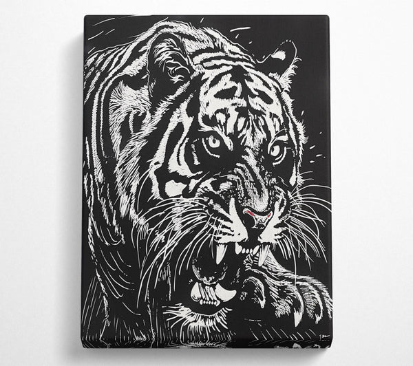  A Canvas Print of Lino Tiger Print Canvas Wall Art