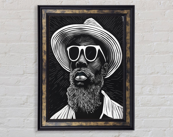 Linograth Man Framed Print