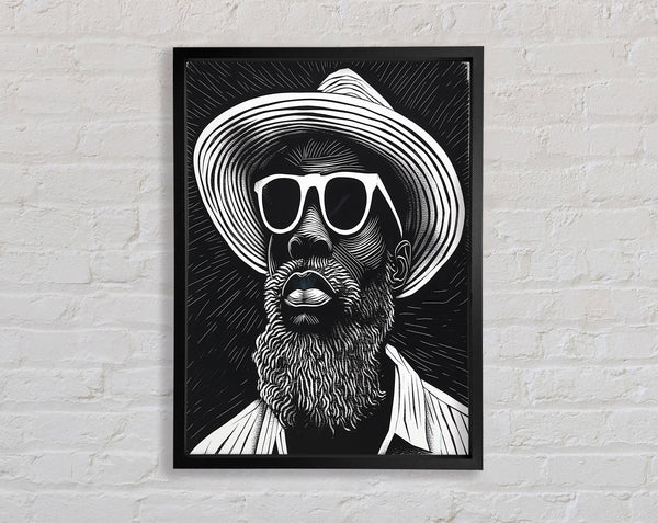 Linograth Man Framed Print