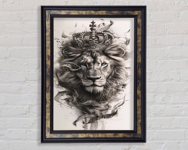 Lion With A Crown Framed Print