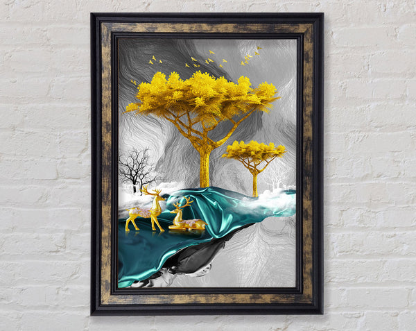 Liquid Deer Framed Print