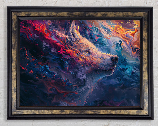 Liquid Wolf Framed Print